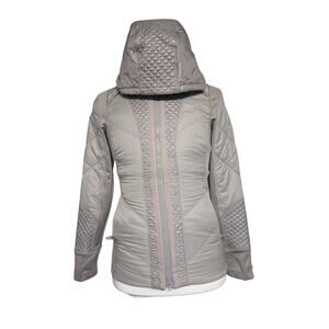 Athleta Tan Rock Ridge Primaloft Quilted zip Close Jacket Womens Size Small USED